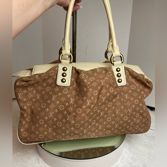 LV Monogram Mini Lin Canvas Trapeze GM Satchel Bag - Picture 3 of 15